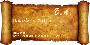 Babiák Anita névjegykártya