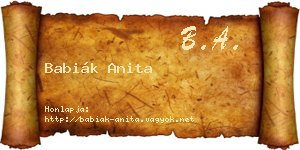 Babiák Anita névjegykártya