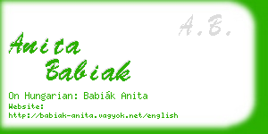 anita babiak business card