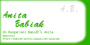 anita babiak business card